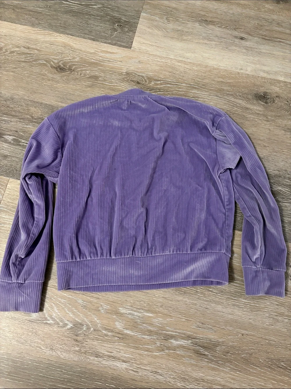 Rib Velour Crewneck Sweater in Lavender